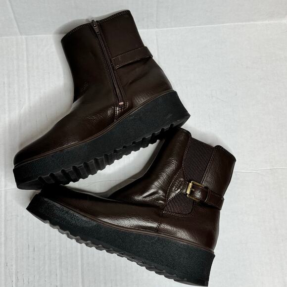 SOUL Naturalizer Jayda Mid Shaft Ankle Boots Brown Synthetic Women 9W NWOB - Picture 5 of 9